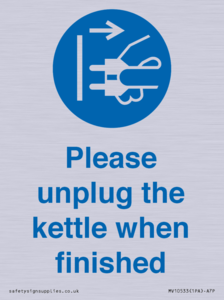 Please unplug the kettle when finished